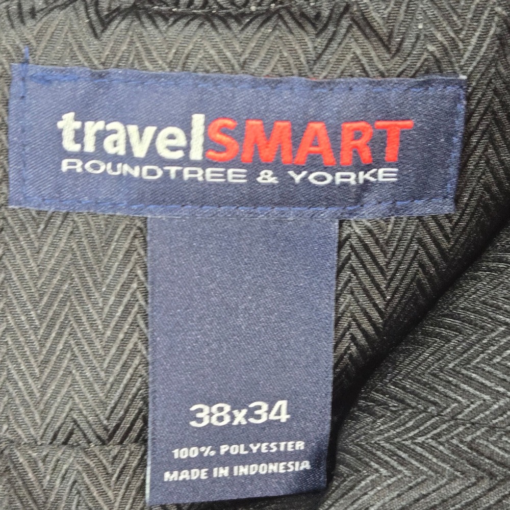 Roundtree & Yorke Mens 38x34 Tan TravelSmart Pleated Microfiber Dress Pants - Picture 6 of 6